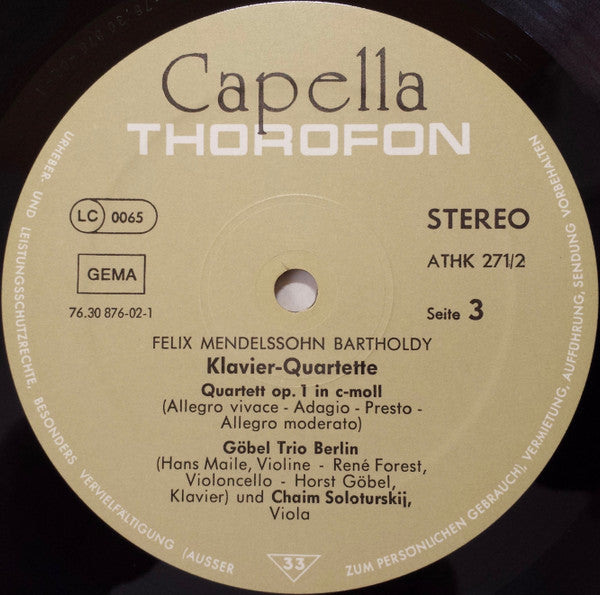 Die Vier Klavierquartette