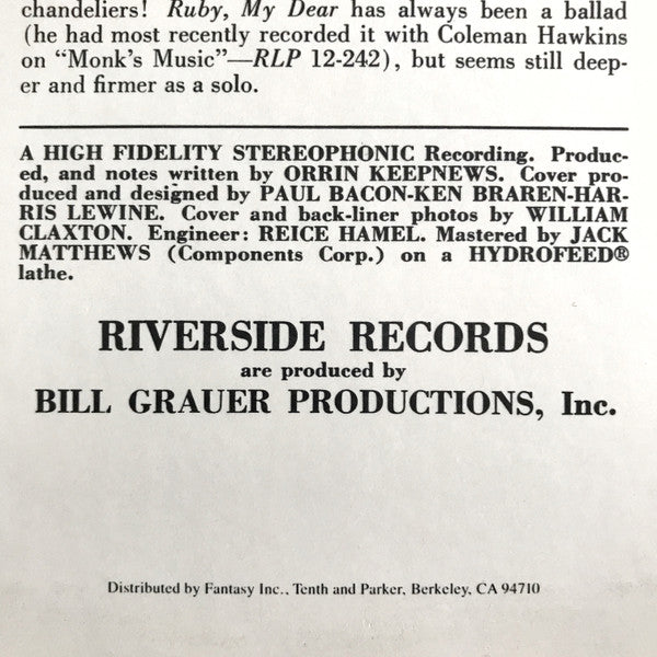 Thelonious Alone In San Francisco