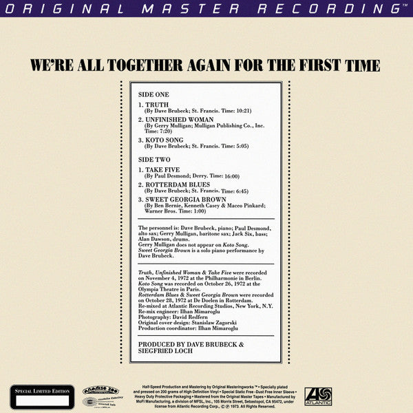 We're All Together Again For The First Time