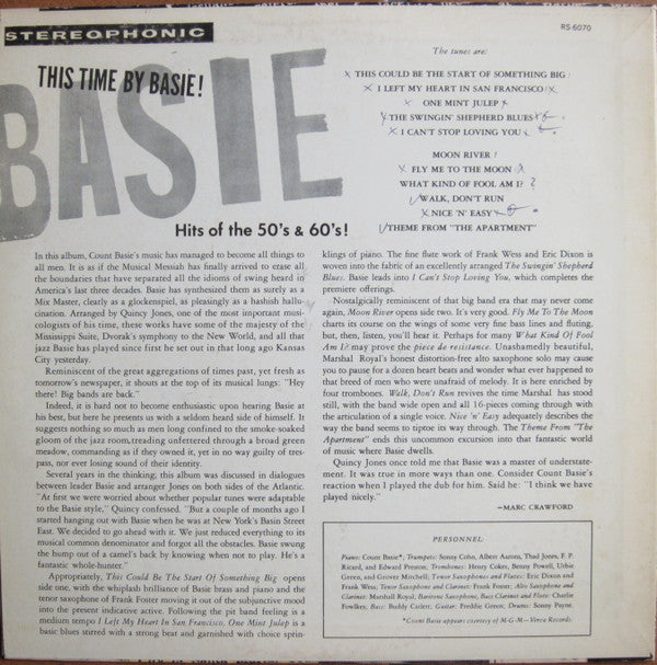 This Time By Basie - Hits Of The 50's & 60's!