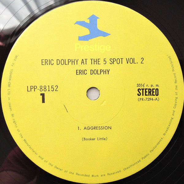 Eric Dolphy At The Five Spot Volume 2 = エリック・ドルフィー・アット・ザ・5・スポット Vol.2