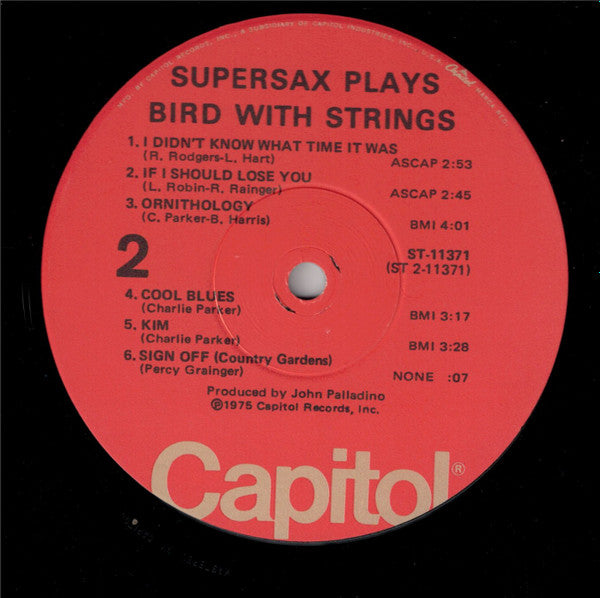 Release: Supersax Plays Bird With Strings-Vinyl-US-1975-ST-11371-3130769