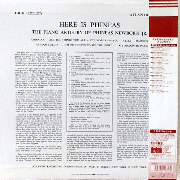 Here Is Phineas (The Piano Artistry Of Phineas Newborn Jr.)