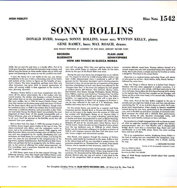 Sonny Rollins Volume 1 = ソニー・ロリンズ 第1集