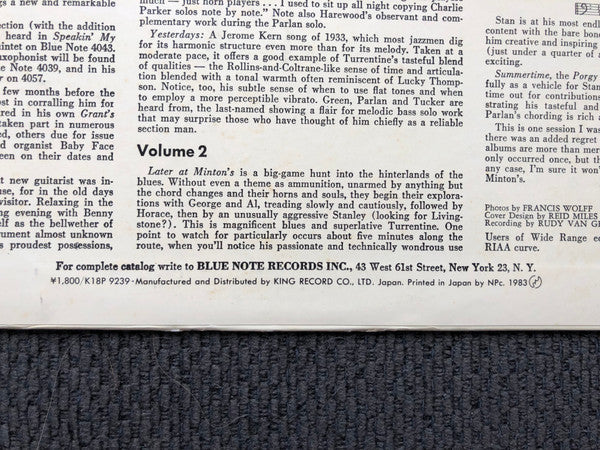 Up At "Minton's", Vol. 1