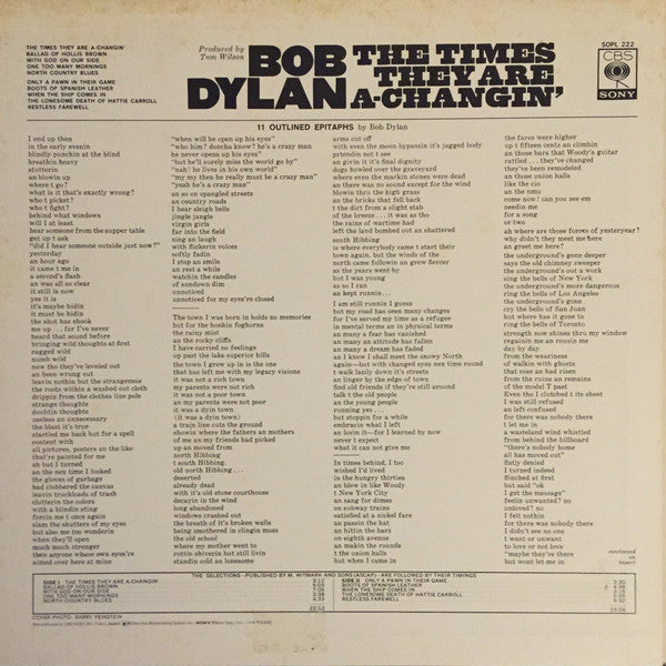 The Times They Are A-Changin'