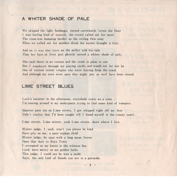 A Whiter Shade Of Pale / Lime Street Blues