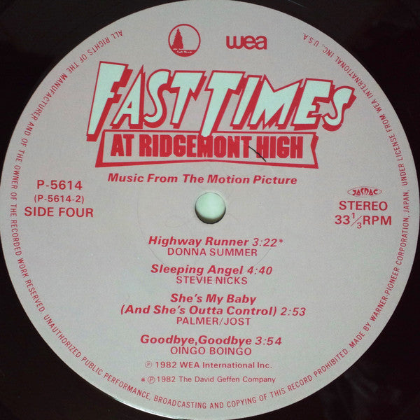 Fast Times At Ridgemont High • Music From The Motion Picture