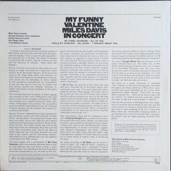 My Funny Valentine - Miles Davis In Concert
