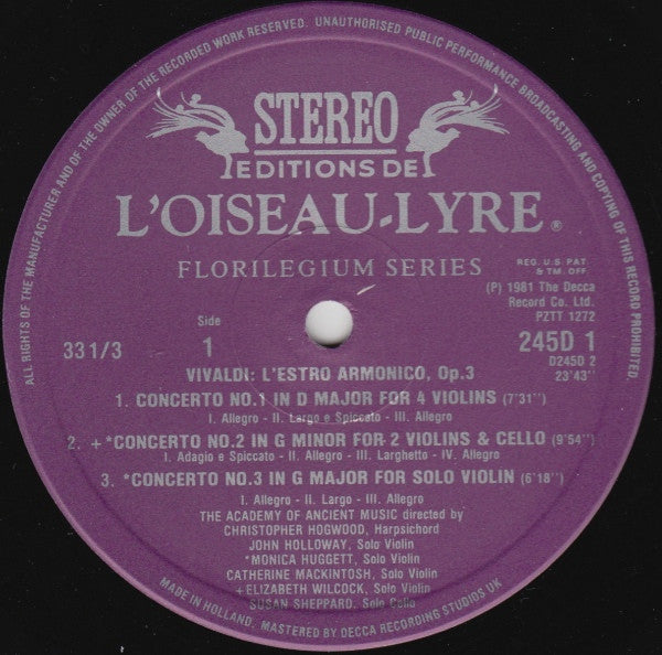 L'Estro Armonico 12 Concertos, Op. 3