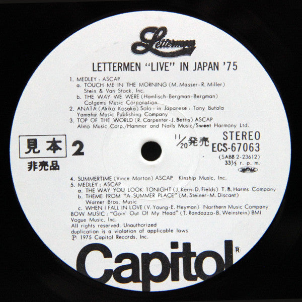 Lettermen “Live" In Japan '75