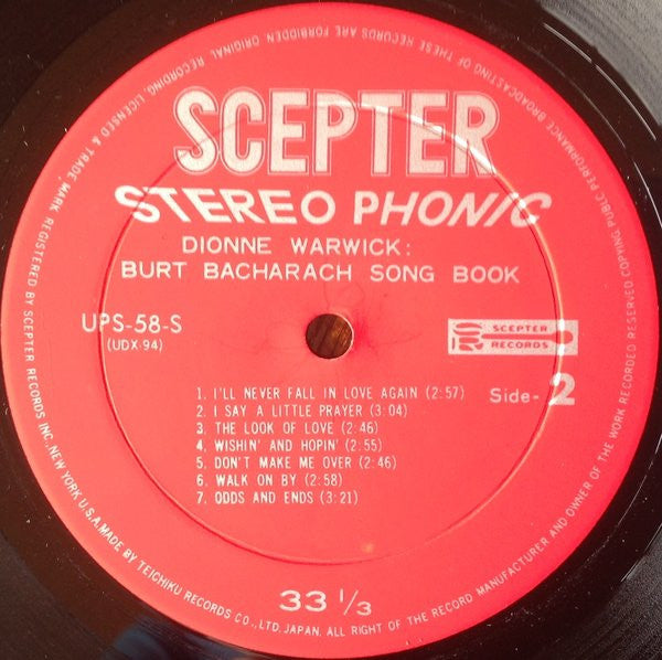 Burt Bacharach Song Book = バート・バカラックを歌う