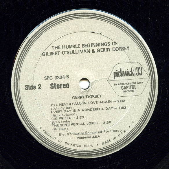 Humble Beginnings Of England's Gilbert O'Sullivan & Gerry Dorsey