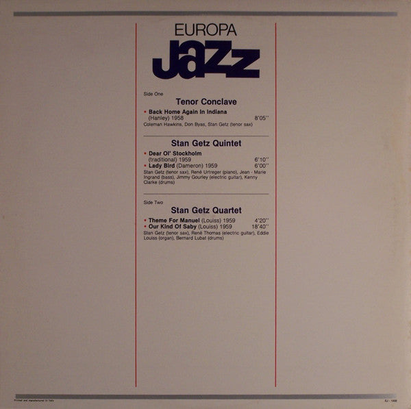 Coleman Hawkins Stan Getz Don Byas 