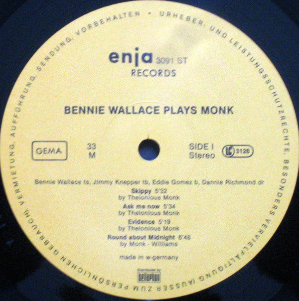 Bennie Wallace Plays Monk