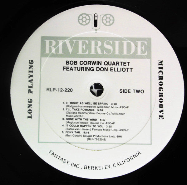 The Bob Corwin Quartet Featuring The Trumpet of Don Elliott