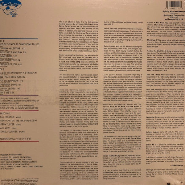 Billy Eckstine Sings With Benny Carter