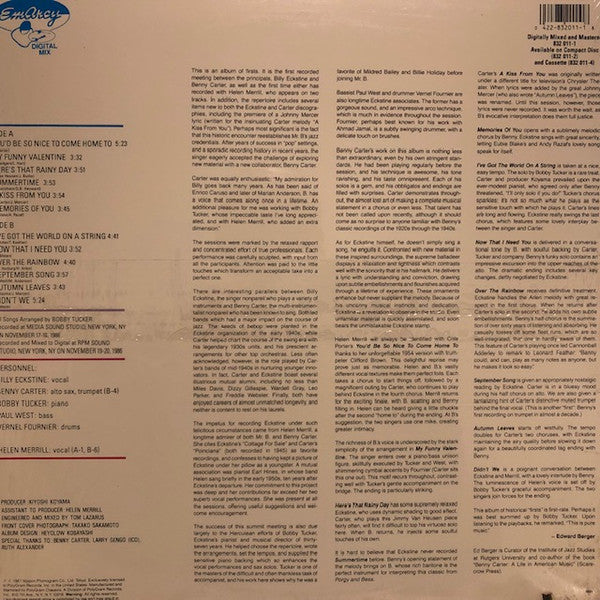 Billy Eckstine Sings With Benny Carter