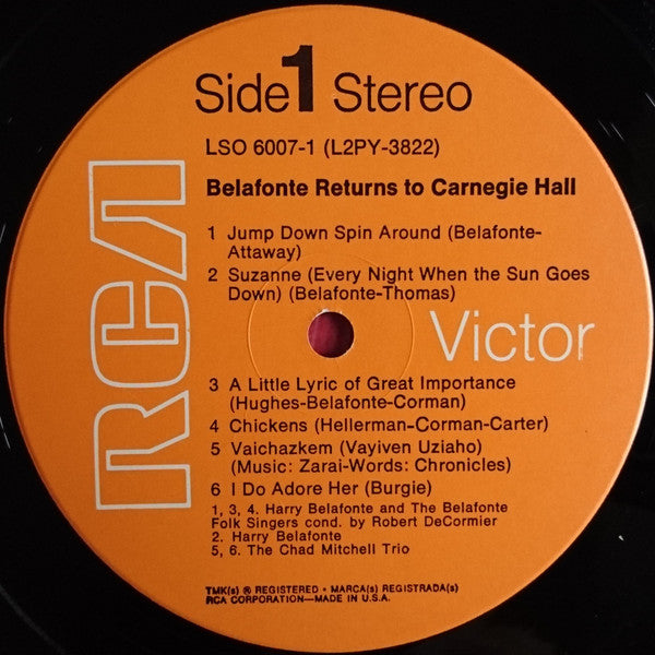 Belafonte Returns To Carnegie Hall