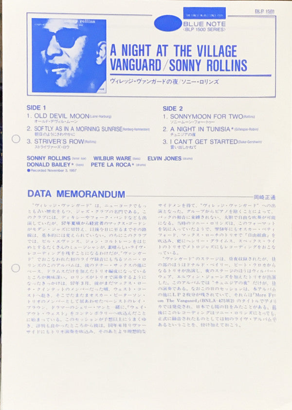 A Night At The "Village Vanguard"