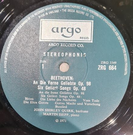 An Die Ferne Geliebte / Sechs Lieder Von Gellert / Vier Ernste Gesänge / Fünf Lieder