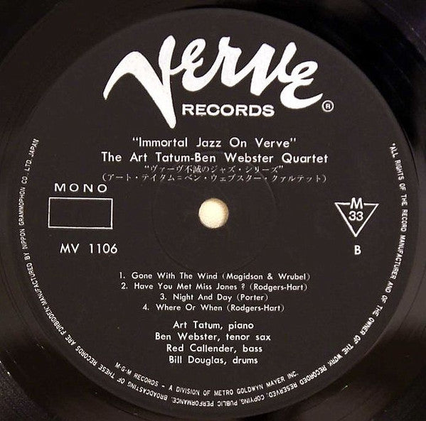 The Art Tatum • Ben Webster Quartet