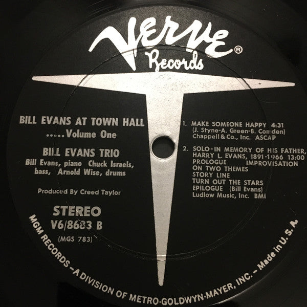 Bill Evans At Town Hall (Volume One)