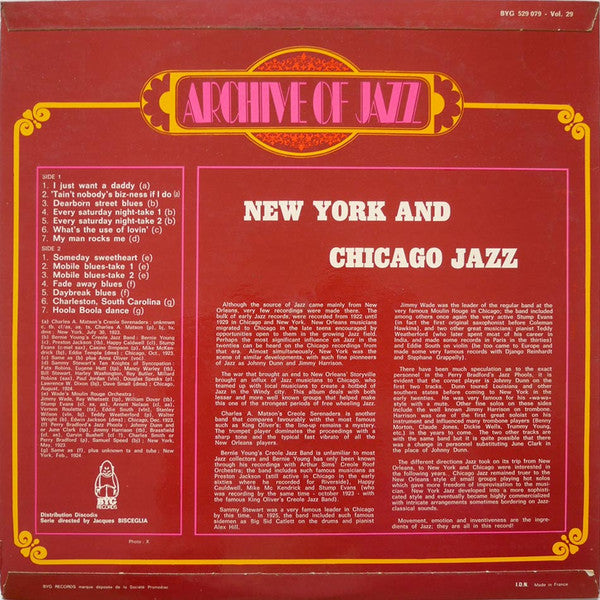 Archive Of Jazz Volume 29 - New York And Chicago Jazz 1923-24