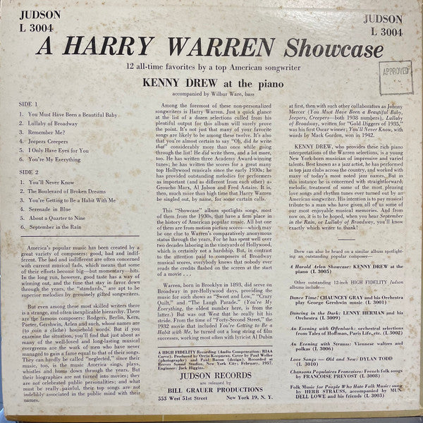 A Harry Warren Showcase