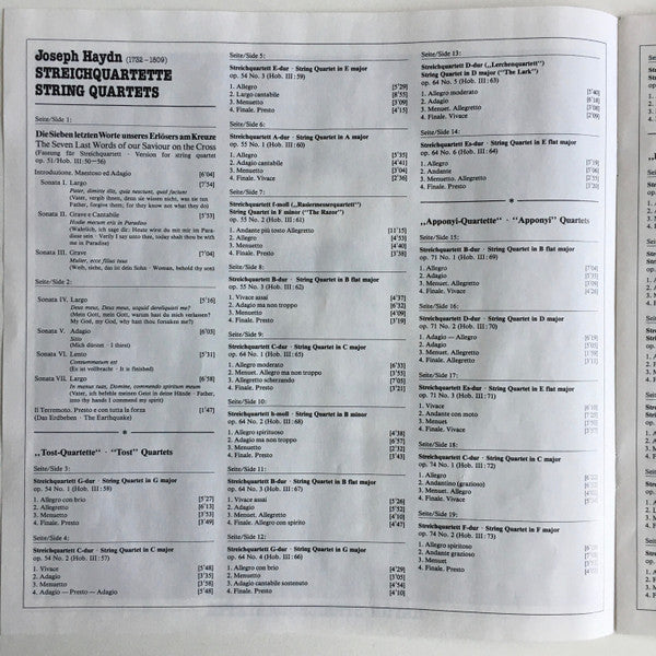 Streichquartette Opp. 51, 54, 55, 64, 71, 74, 76, 77 & 103