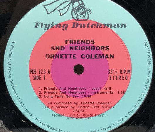 Friends And Neighbors - Ornette Live At Prince Street
