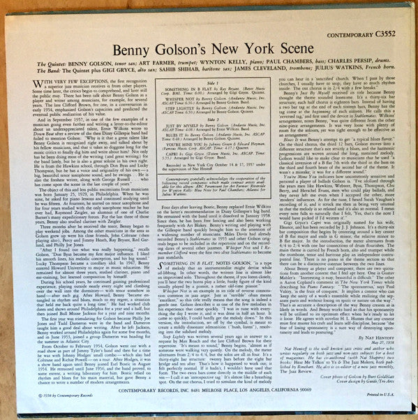 Benny Golson's New York Scene