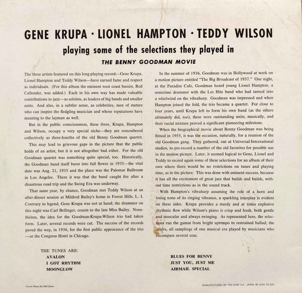 Gene Krupa - Lionel Hampton - Teddy Wilson