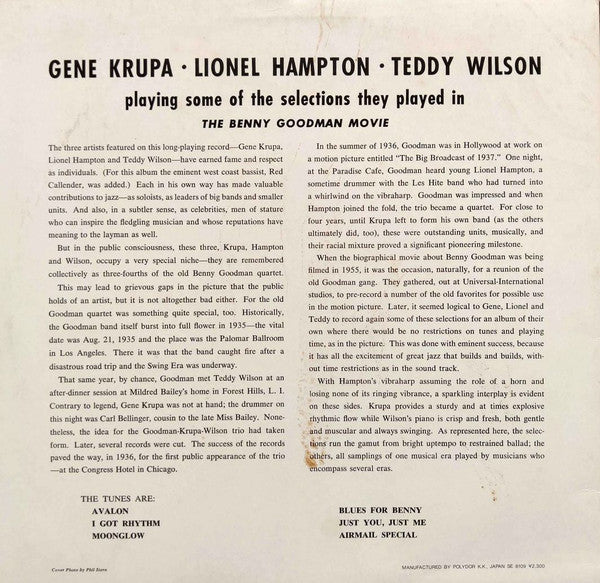 Gene Krupa - Lionel Hampton - Teddy Wilson