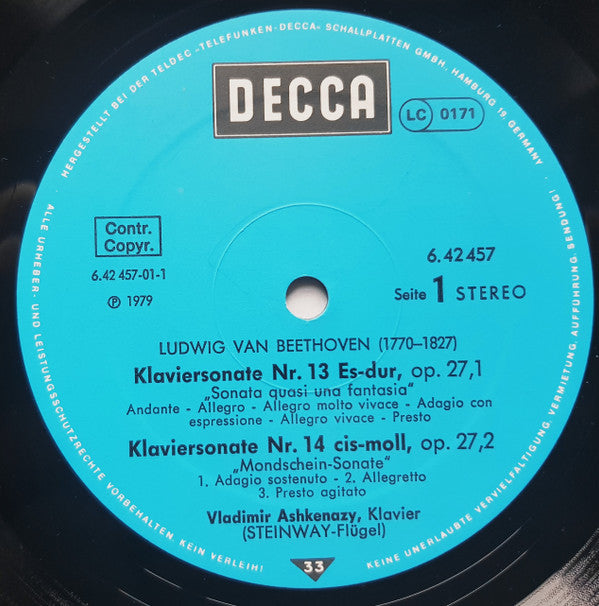 Klaviersonaten Nr. 14 Cis-Moll "Mondschein-Sonate", Nr.13 Es-Dur, Nr. 16 G-Dur