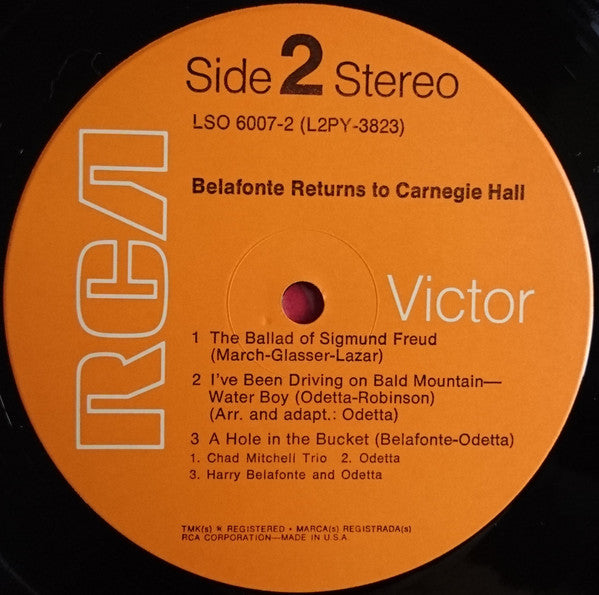 Belafonte Returns To Carnegie Hall