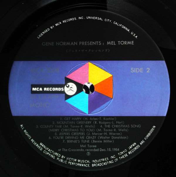 Gene Norman Presents Mel Tormé (Actually Recorded At The Crescendo Dec.15, 1954) = アット·ザ·クレッセンド