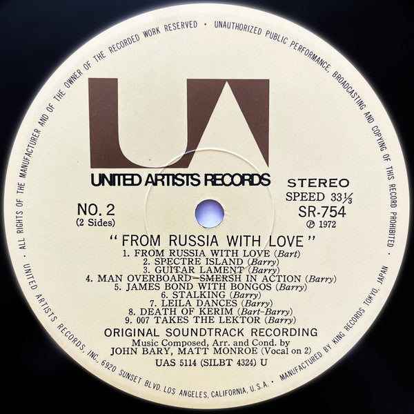 007/ロシアより愛をこめて = From Russia With Love (Original Motion Picture Soundtrack)