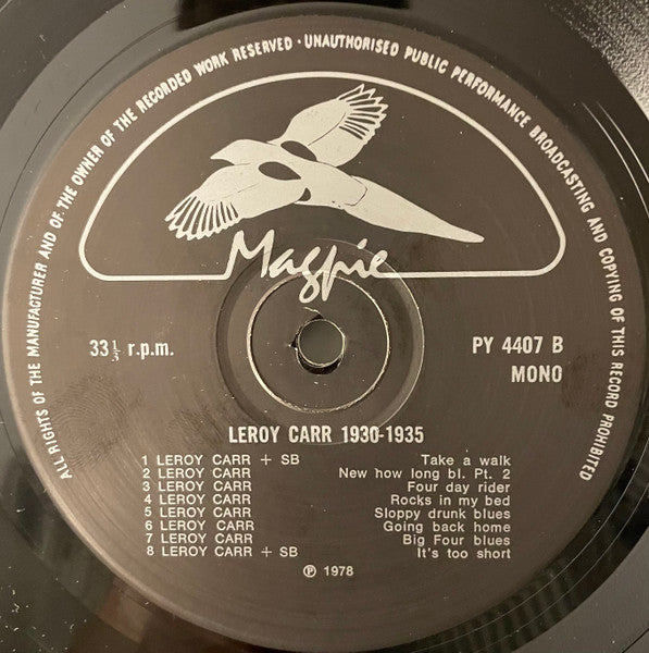 'Don't Cry When I'm Gone' - Leroy Carr 1930-1935