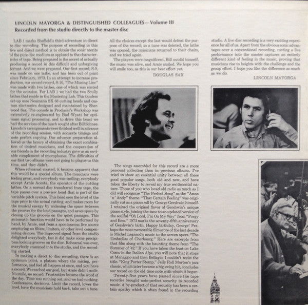 Lincoln Mayorga & Distinguished Colleagues - Volume III