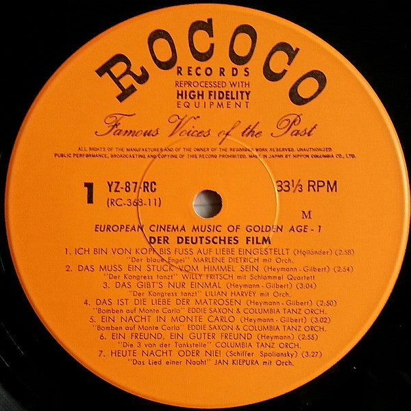 European Cinema Music Of Golden Age - 1 Der Deutches Film