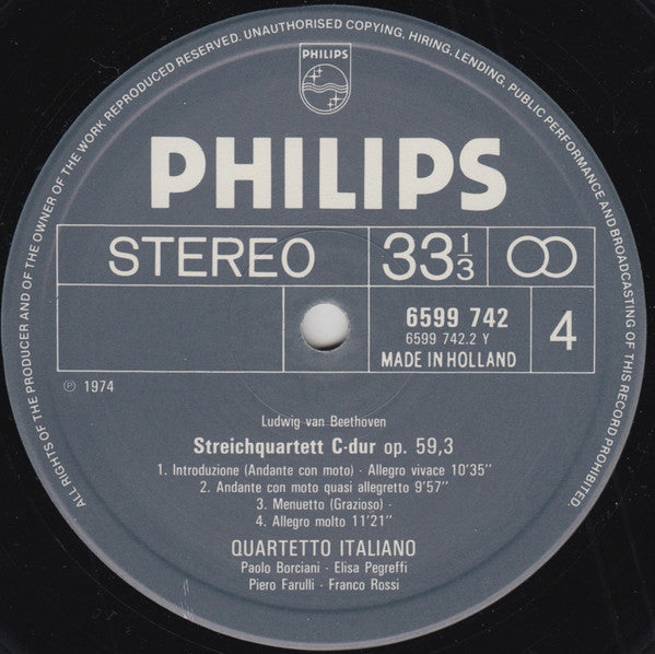 «Rasumowsky» Streichquartette = String Quartets = Quatuors A Cordes Op.59 Nos.1, 2, 3