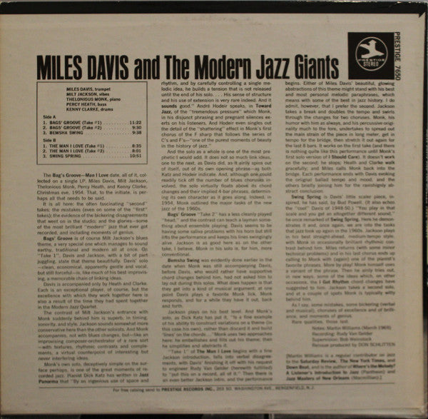 Miles Davis And The Modern Jazz Giants