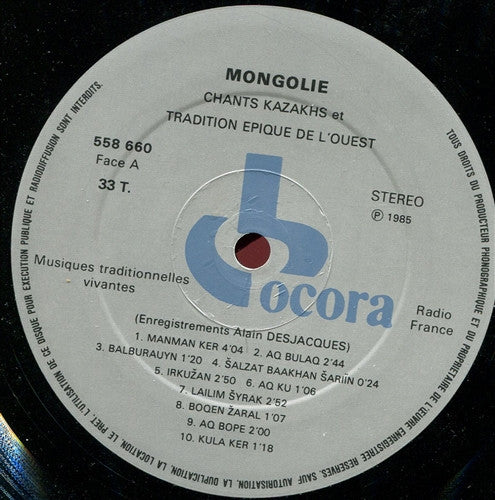 Mongolie (Chants Kazakh Et Tradition Épique De L'Ouest)