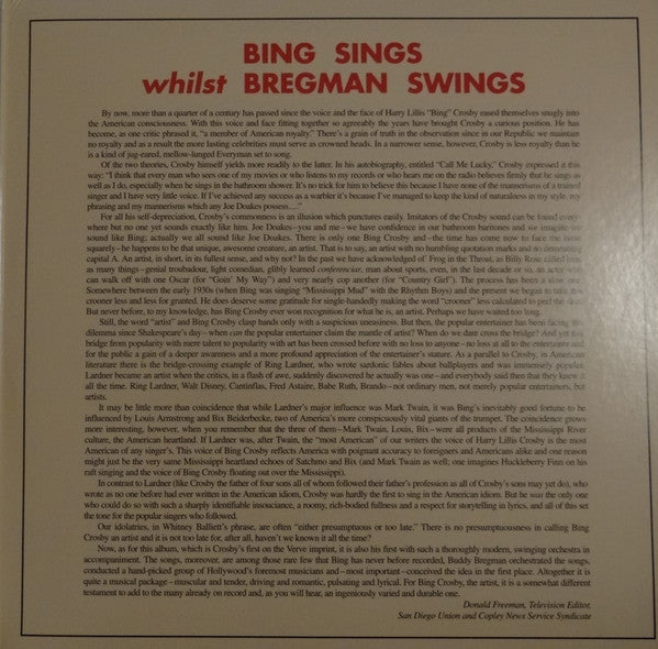 Bing Sings Whilst Bregman Swings