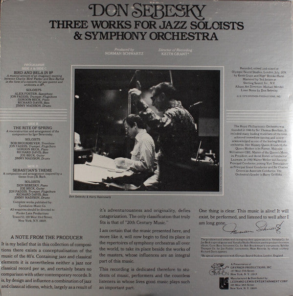 Three Works For Jazz Soloists & Symphony Orchestra