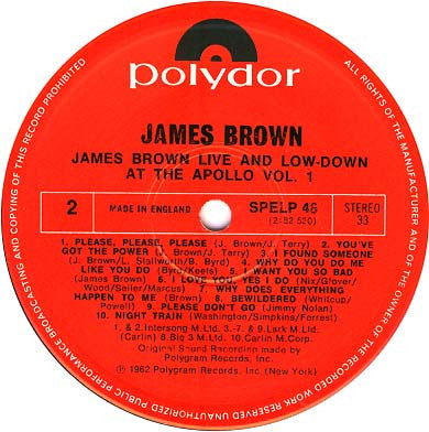 James Brown At The Apollo Volume 1