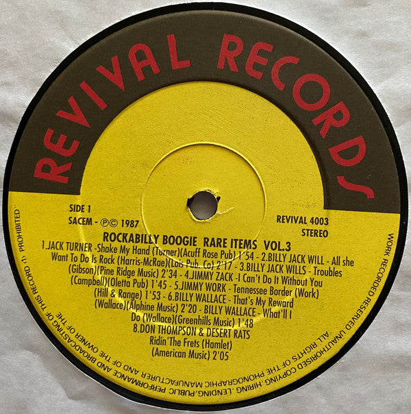 Rockabilly Boogie Rare Items Vol.3