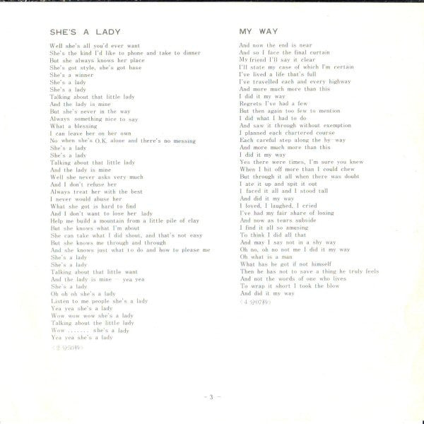 She's A Lady / My Way