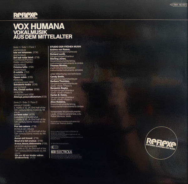 Vox Humana - Vokalmusik Aus Dem Mittelalter